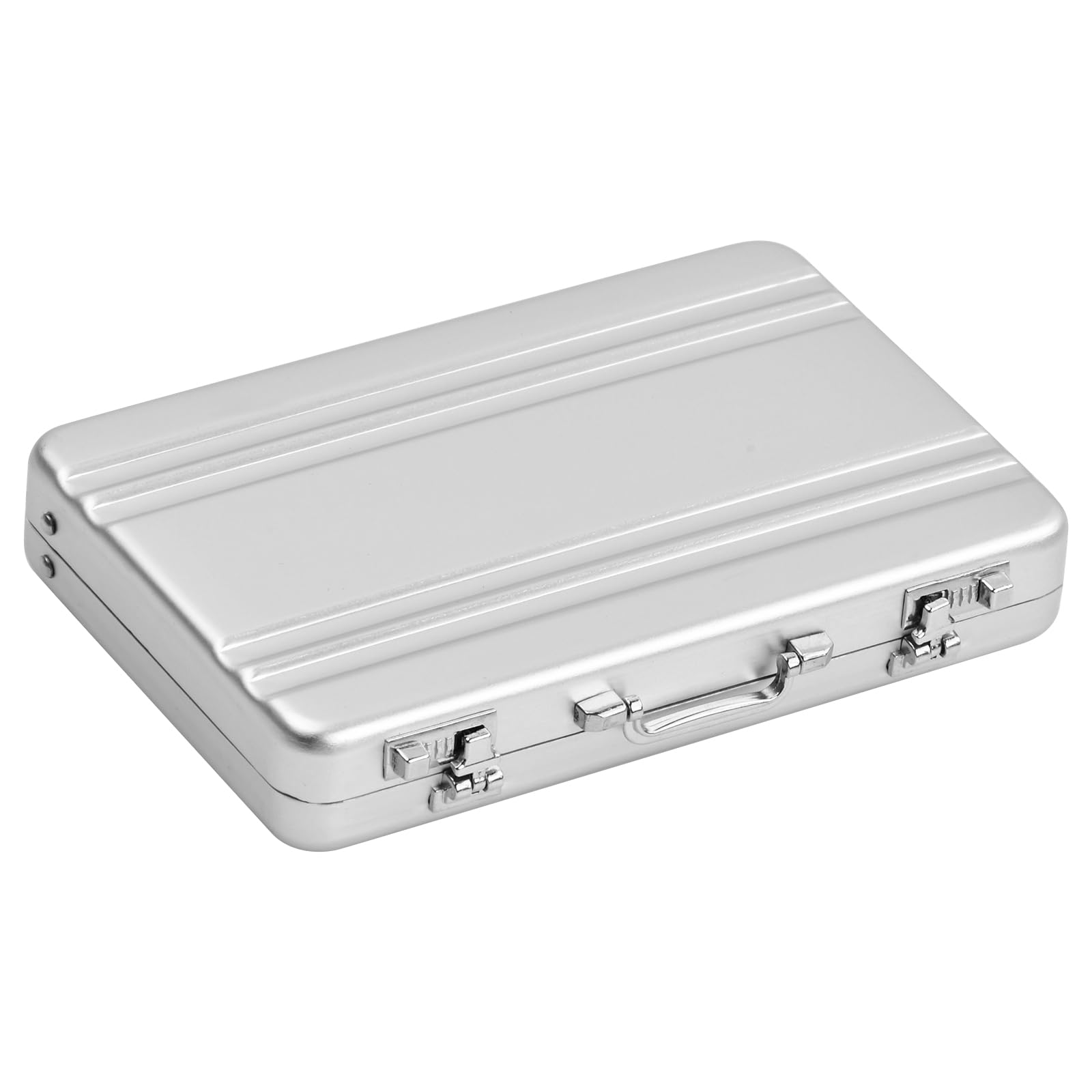 Paquet de Cartes, Porte Carte de Crédit en Aluminium, Etui pour Cartes de Crédit en Aluminium, Porte Carte de Visite, Boîte de Bangement, Mini Caisse, Etui Carte Bancaire pour Bijoux (Argent)