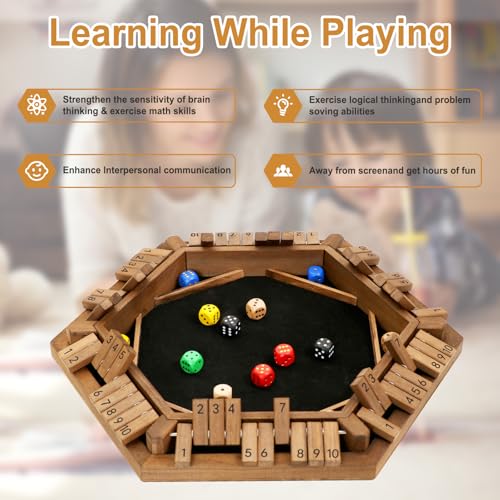 Juego Shut The Box de madera para 2-6 jugadores miniatura 6