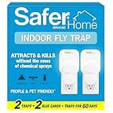 Safer Home Indoor Plug-in Fly Trap - SH502-2SR - Effective Fruit Fly Traps for Indoors, Gnat Traps for House Indoor, 800 Total Sq Ft Protection - 2 Devices + 2 Glue Cards