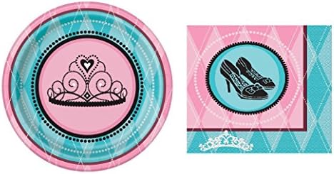Princess Party Supplies Bundle Fairytale Princess (Dinner Plate Napkins for 16)