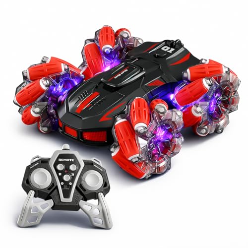 Image of Eli & Chi 4 Wheel Drive Double Sided RC Stunt Toy Car: Drift Toy for Kids - Remote Control Racing, 360 Rotation, Rechargeable Battery, Multicolor