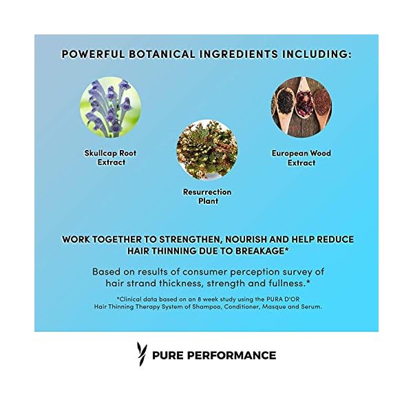 PURA D'OR 4 Oz Hair Thinning Therapy Energizing Scalp Serum Revitalizer - Argan Oil, Biotin, Caffeine, Stem Cell, Catalase & DHT Blockers, All Hair Types, Men & Women