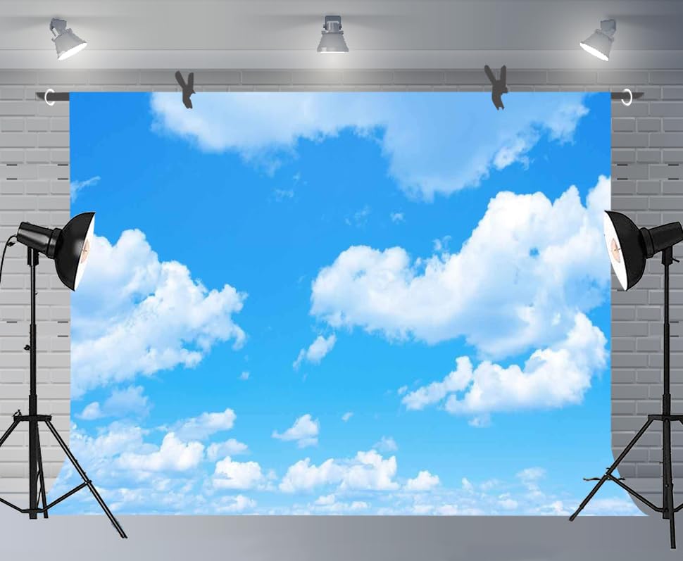 Fondo fotográfico cielo azul con nubes 10x7ft miniatura 3