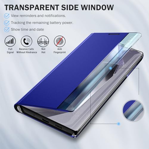 Capa de telefone para Samsung Galaxy S24 Ultra, Smart Clear View Luxury Mirror para S24 Ultra capa c