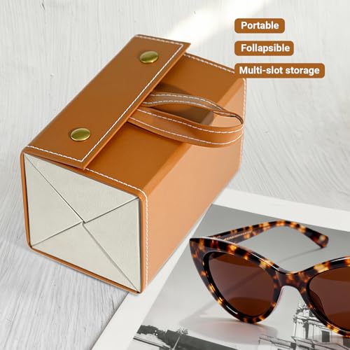 Boîte de rangement pour lunettes de soleil, format de voyage à 4 compartiments - 4
