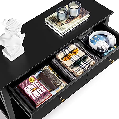 Yaheetech Console Table With 1 Drawer And Open Storage Shelf, Narrow Long Sofa Table For Living Room Entryway, 39.5X 14 X 31.5’’ (Lxwxh), Easy Assembly - Black #TOP5