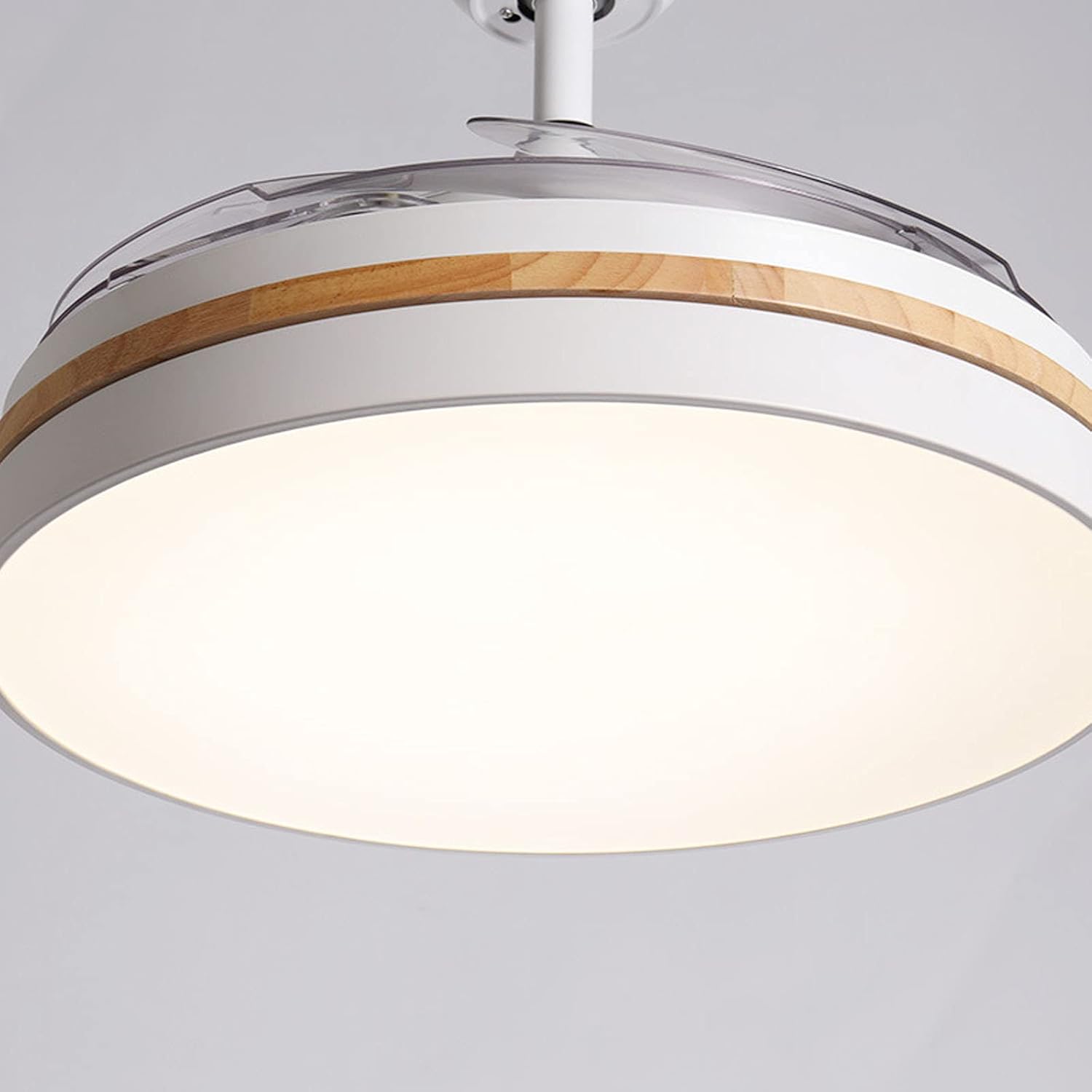 YUEGOO Ceiling Fans with Lamps,Led Ceiling Fan Lamp with Remote Control, Circular Retractable and Reversible Ventilator Light Modern Dimmable Timing Chandelier