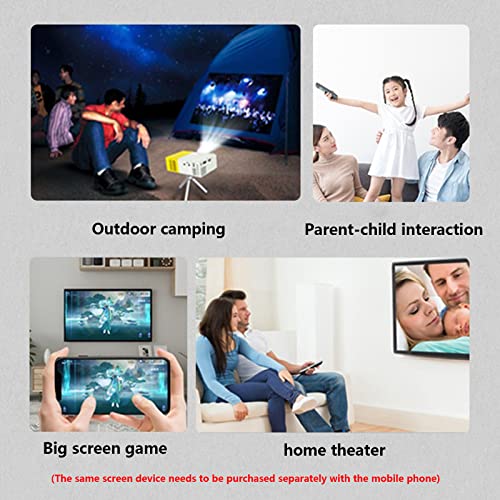 Petit projecteur jaune portable HD 1080p pour projeter sur le mur