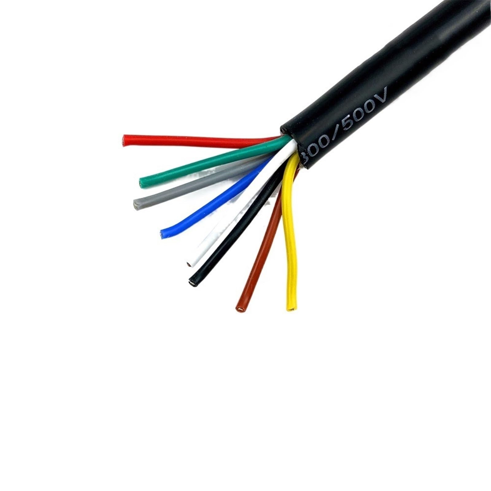 HYQOUKLR Hook up Wire Kit, Trunking Solid Silicone Sheathed Cable 2-8 Cores 18-22 AWG 1/5/10/20 meters(8c-20awg(0.5mm2),10meter)