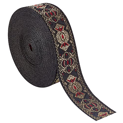 BENECREAT 10.9 Yards/10m Vintage Jacquard Ribbon 25mm Jacquard Embroidery Ribbon