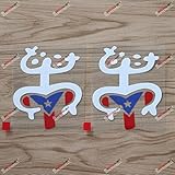 2X Puerto Rico Flag Coqui Frog Taino Decal Sticker Car Vinyl no bkgrd White + PR Flag Color 4''
