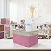Sorbus Fabric Storage Cubes 15 Inch - Big Sturdy Collapsible Storage Bins with Dual Handles - Foldable Baskets for Organizing -Decorative Storage Baskets for Shelves | Home & Office Use -3 Pack| Pink