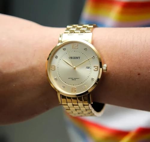 Relógio Orient Dourado Feminino Fgss1165 C2kx com Calendário