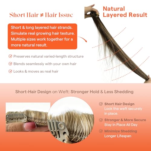 Image of Sunny Hair Clip in Hair Extensions Real Human Hair 16 Inch Platinum Blonde | Clip on Hair Extensions for Women, Light Volume and Soft Movement for Business Travel with a Polished Look 85g