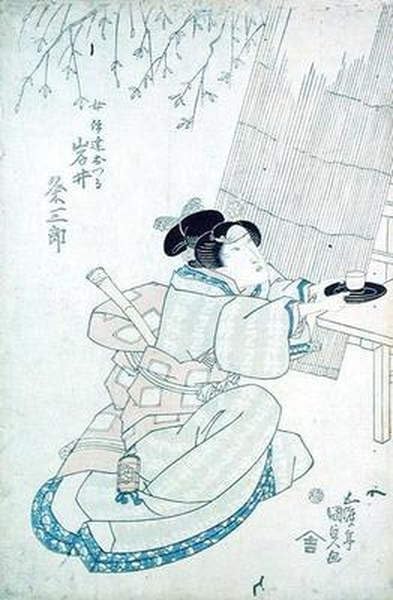 Peinture d'art murale Utagawa Kunisada 60x90cm pour décorer un salon zen