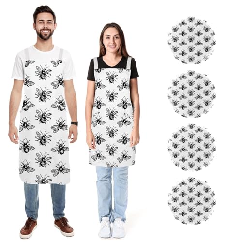 Tablier de cuisine en lin de qualité supérieure lot de 2 design épuré insecte