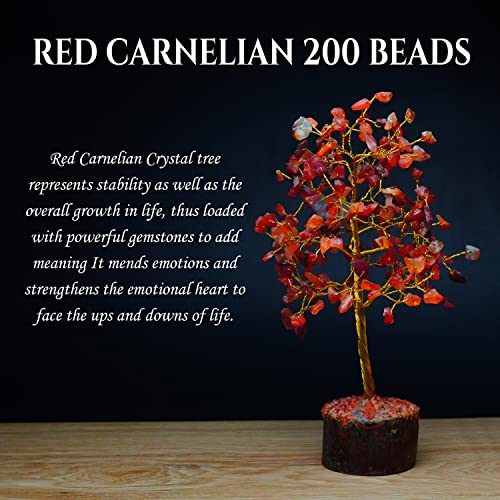 Image of REMEDYWALA Elevate Your Space with the Red Carnelian Crystal Tree Adorned with 200 Beads