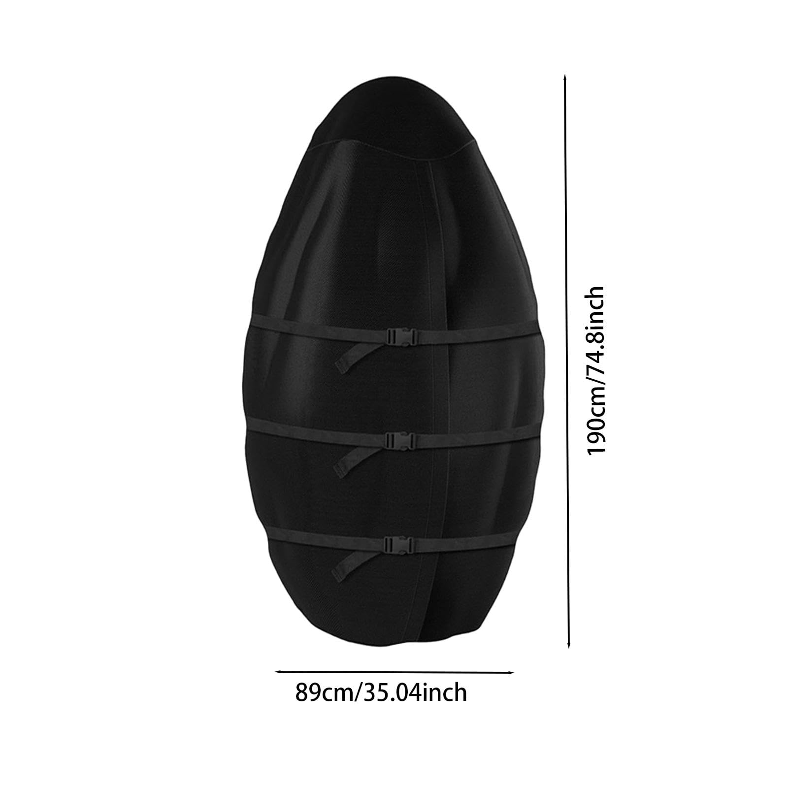Ampia Borsa Antipolvere per Riporre Alberi di Natale Verticali, Nero 89 Cmx190 Cm