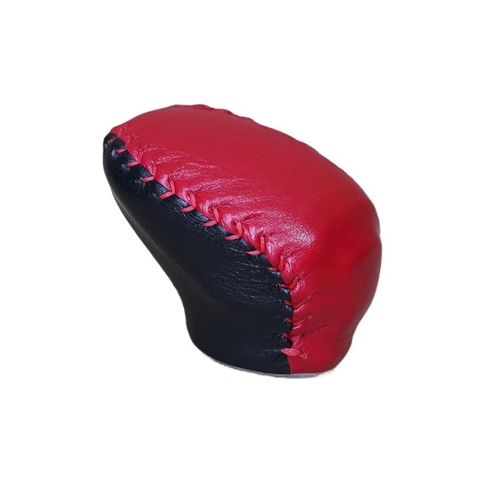 HYASDBWE Leather Gear Shift Knob Cover for Infiniti QX50 QX55 2018-2025 Gear Shift Handball Cover Gear Shifter Parts(Black and red)
