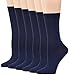 PEDS Women's Dress Crew Socks 6 Pairs, Blue, Shoe Size: 5-10