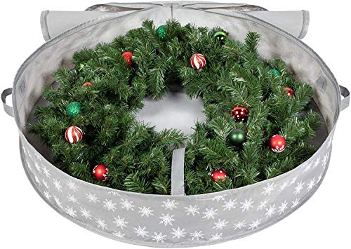 Christmas Wreath Storage Bag – Xmas Holiday Wreath Storage Container –Waterproof – Protects Against Dust, Moisture, and Damage – 36 inch – Durable 600D Material