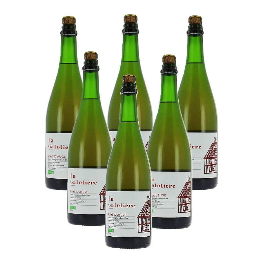 Lot de Cidres demi-sec fermier Domaine Galotière - 6 Bouteilles de 75cl - AOP Pays d'Auge - Produits-Normandie