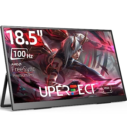 Uperfect Portable Monitor 18.5 Inch 100Hz 100% Srgb 1080P With Vesa & Stand 180° Adjustable Ultra-Slim & Lightweight Frameless Fhd Freesync Ips Hdr Gaming Display, Travel Second Monitor For Laptop #TOP4