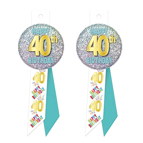 Épingles Happy 40th Birthday Beistle pour identifier l'invité d'honneur - 6
