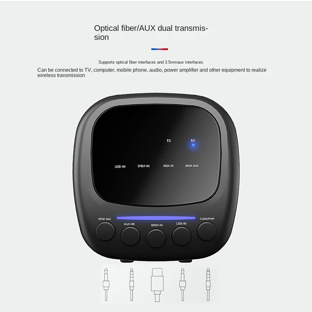 SPDIF Bluetooth 5.2 Audio 3.5Mm Aux Optique StéRéO RéCepteur Transmetteur Adaptateur pour TV Voiture Haut-Parleur Amplificateur