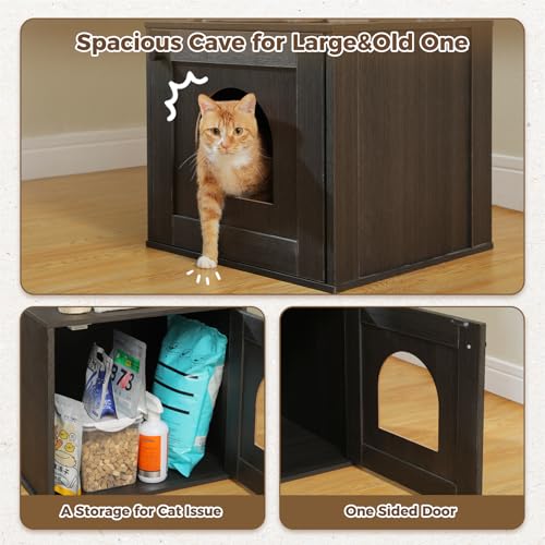 PETEPELA árbol para gatos 2 en 1 con caja de arena 57.5'' miniatura 3