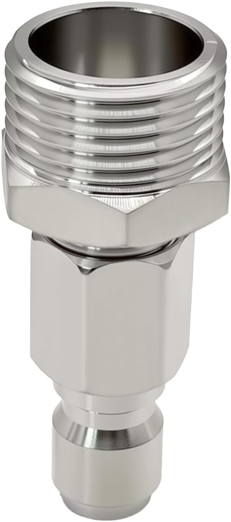 Beduan Stainless Steel 3/4 Garden Hose Male Threaded to 3/8 Pressure Washer Adapter Convert Hose to Power Washer Quick Connector Plug Coupler(3/8 QC)