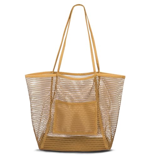 VKIOIP Women Mesh Tote Beach Bag,Shoulder Bag for Vacation，Picnic