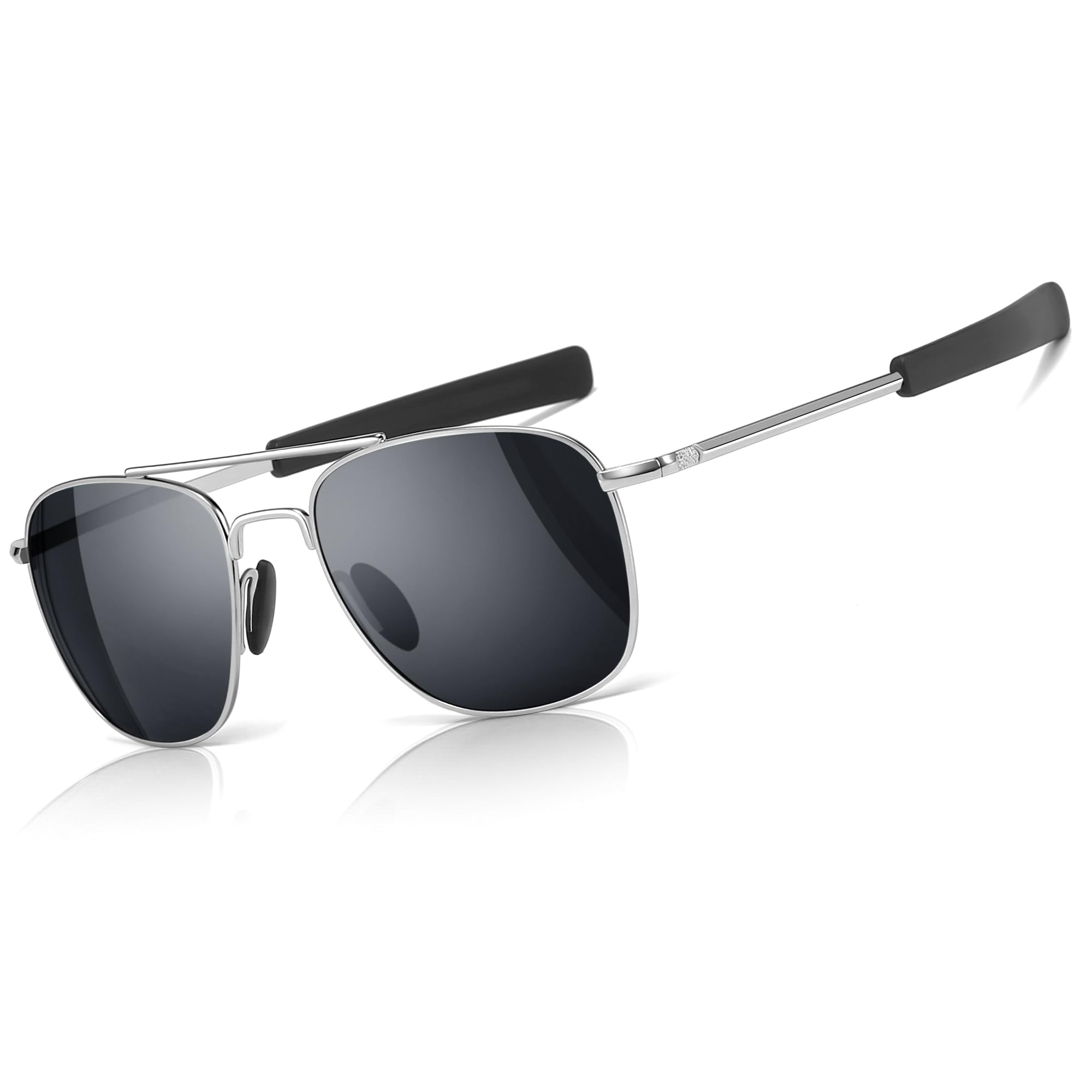 Men's Military Style Polarized Pilot Aviator Sunglasses Bayonet Temples