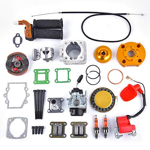 44mm Big Bore 53cc 54cc Performance Top End Upgrade Kit Carburetor 2 Stroke 47cc 49cc Engine Mini Quad Pocket Bike Gold