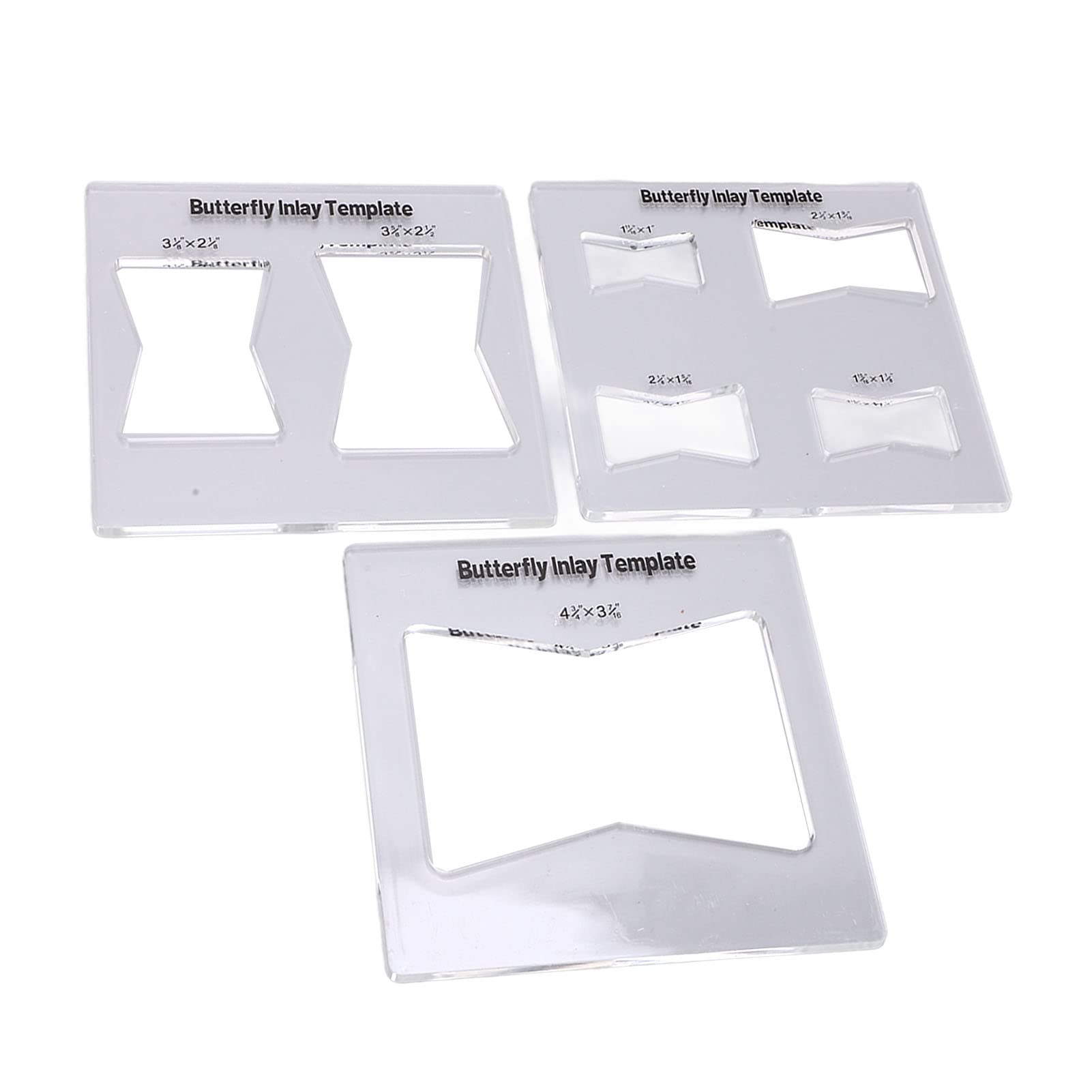 Gabarit de défonceuse pour le travail du bois,renfort de restauration,épissage transparent,3 guides en acrylique durci pour créer un gabarit d'incrustation de papillon pour meubles en