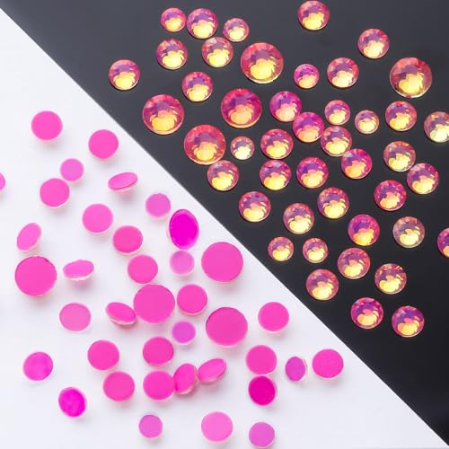 Image of F Rose Flatback Rhinestones, Glass Rhinestones for Nail Art and Craft, Glue Fix, Loose Crystal Gemstones(F Rose, SS12, 1440pcs, 2.9-3.0mm)