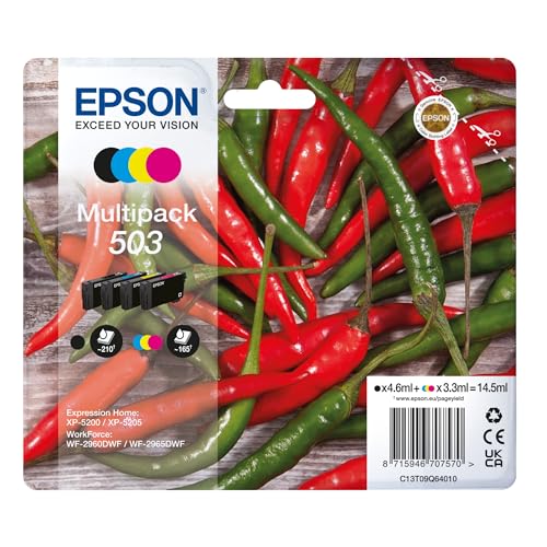 Epson Original 503 Tinte Chili Multipack 4-farbig Standard XP-5200 XP-5205 WF-2960DWF WF-2965DWF ReadyPrint Flex-Tintentarife