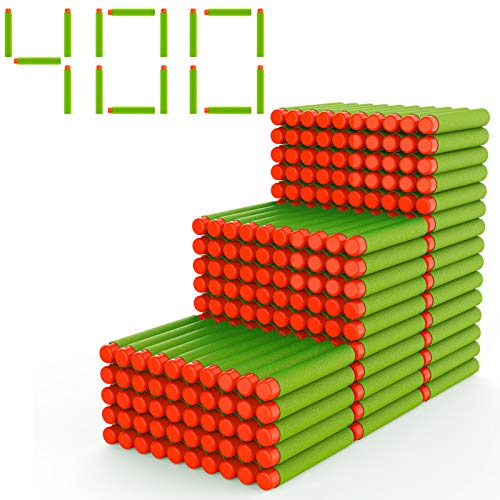 SEISSO Foam Refill Blaster Bullets, 400PCS Refill Darts, Hollow Ammo Darts for Nerf Elite