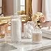 Imagen de 3 Pcs Soporte para Bastoncillos de Algodón y Dispensador de Discos Transparente Organizador de Almohadillas con Tapas Caja Maquillaje Cajones Tocador para Cosmeticos Baño Hisopos Salón Accesorios