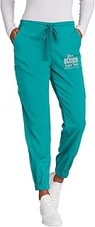 INK STITCH Women WW4258 Women Embroidered Logo Texts Workflex Scrub Jogger Pants - Teal (3XL)