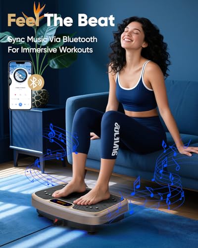 Image of Vibration Plate Exercise Machine, Vibrating Platform for Lymphatic Drainage with 200 Adjustable Speeds, Power Vibration Plate for Weight Loss & Fitness, Supports Max Weight 450 Lbs