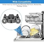 UPGRADED W10195416 W10195416V Lave-vaisselle Roues Rack inférieur Remplacement de la partie pour Whirlpool aide-cuisine Kenmore Maytag Pièces lave-vaisselle AP5983730, PS11722152, W10195416VP-Stainless Steel-4Pack