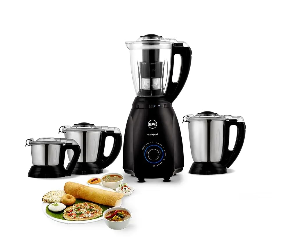 BPL BMGJ20775 Mixer Grinder with food items