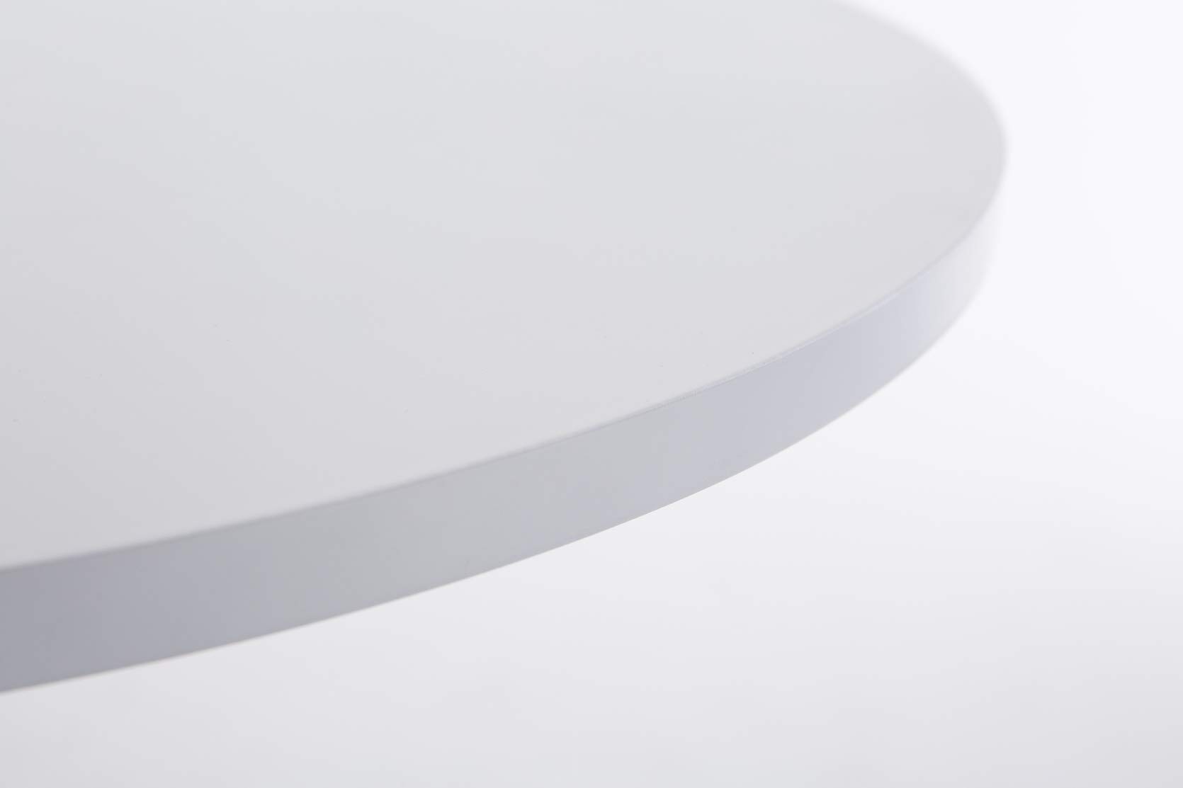 CLP Mesa Alta de Bar con Tablero Redondo | Mesa de Soporte Alto de Metal con Superficie Redonda de Madera I Mesa de Bar con Ř 60 cm, Color:Blanco