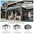 Aoxun 12x10 Gazebo Metal Frame Canopy with Light, Gray