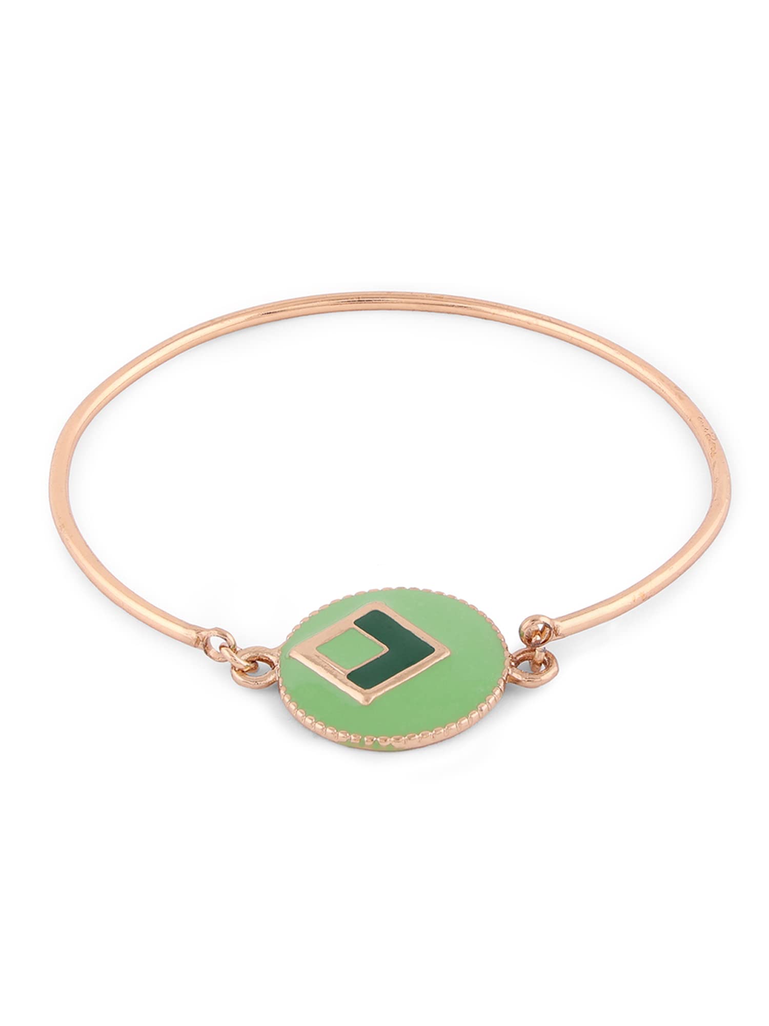 ZAVERI PEARLS Green Enamel Contemporary Style Kada Bracelet For Women-ZPFK14784 (B0BDLG1Y8H) Amazon Price History, Amazon Price Tracker