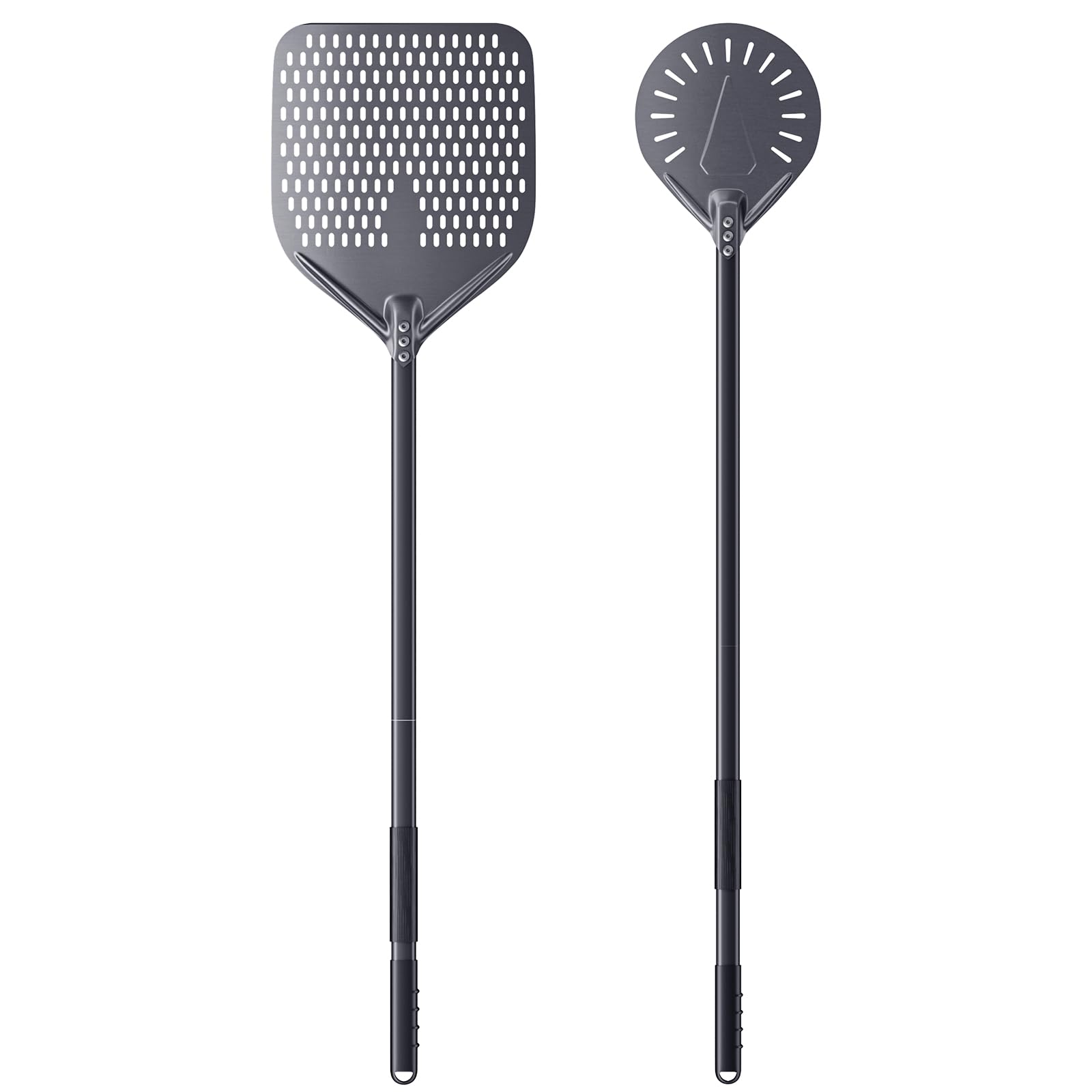 30CM & 23CM Pala per Pizza Forata Professionale in Alluminio Anodizzato Duro Pizza Paletta 120CM