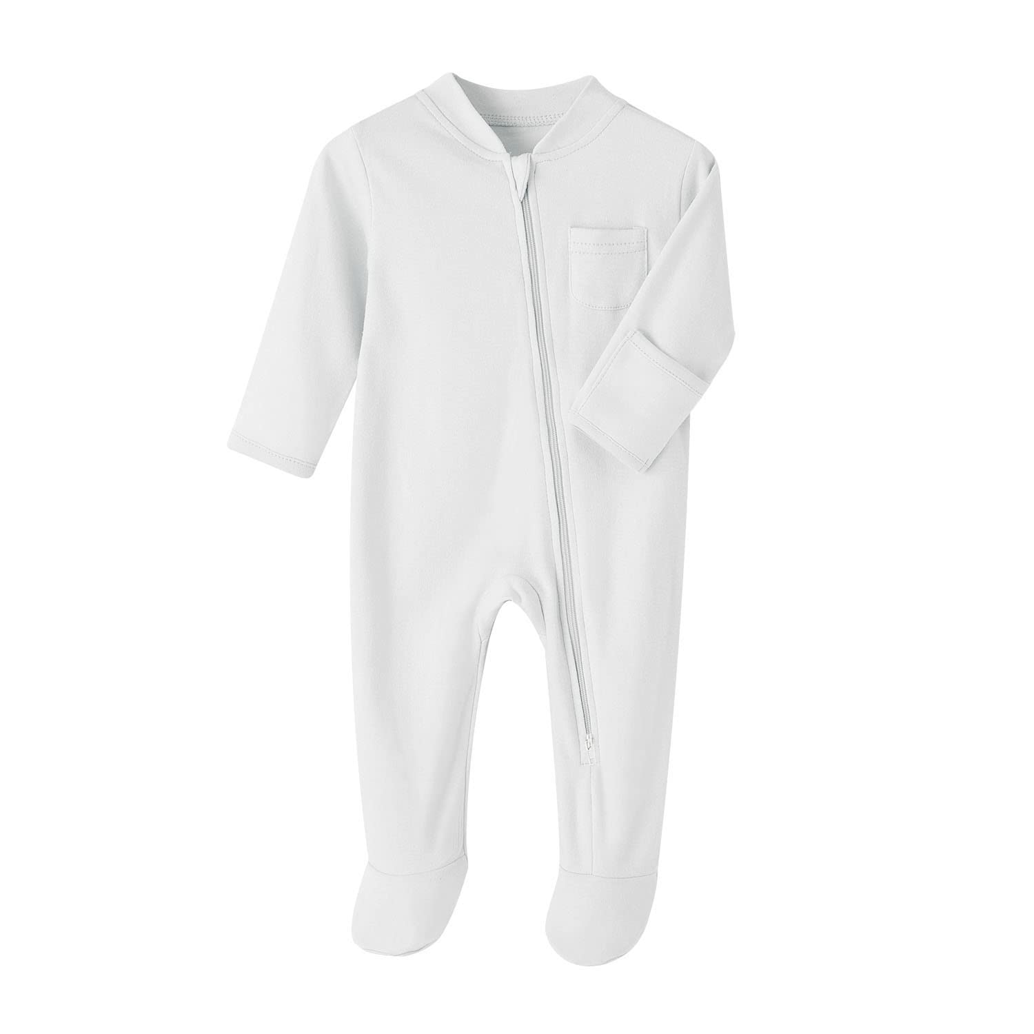 GLEAMING GRAINBaby Kids Sleep and Play Baby Cotton Sleeper Zip Front Footed Pajamas 0-12 Month