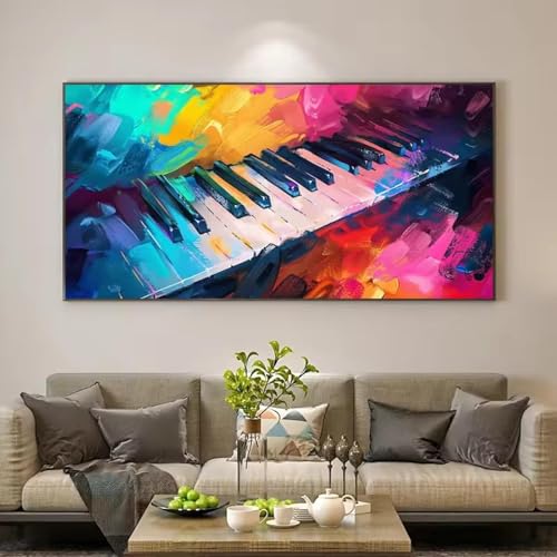 Affiche de piano texturée multicolore pour décoration de salon
