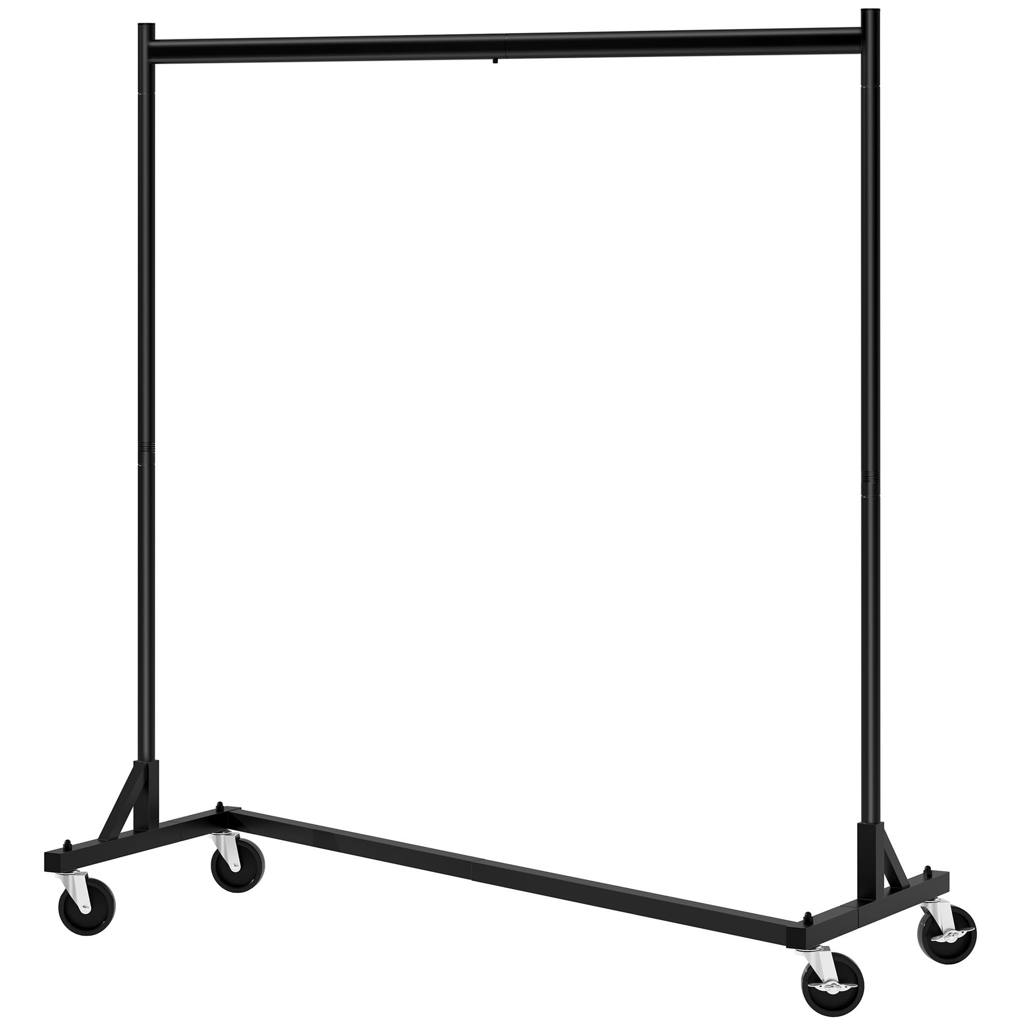 Hoctieon portant vetement robuste sur roulettes, tringles à vêtements stables en métal, portemanteau pour chambre à coucher, étendoir à linge pour manteaux,charge 110lbs, L146x61x162cm, noir